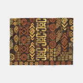 Ethnisches afrikanisches Musterbraun und Golde #11 Fleecedecke (Vorderseite (Horizontal))