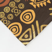 Ethnisches afrikanisches Musterbraun und Golde #11 Fleecedecke (Ecke)