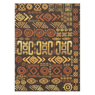 Ethnisches afrikanisches Musterbraun und Golde #11 Tischdecke