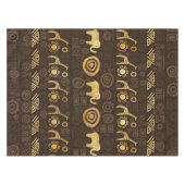 Ethnisches afrikanisches Musterbraun und Golde #1 Tischdecke (Vorderseite (Horizontal))