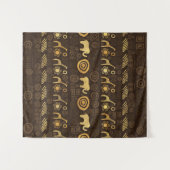 Ethnisches afrikanisches Musterbraun und Golde #1 Wandteppich (Vorderseite (Horizontal))