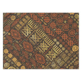 Ethnisches afrikanisches Musterbraun und Golde #5 Tischdecke (Vorderseite (Horizontal))