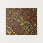 Ethnisches afrikanisches Musterbraun und Golde #5 Wandteppich (Vorderseite (Horizontal))