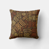 Ethnisches afrikanisches Musterbraun und Golde #6 Kissen (Rückseite)