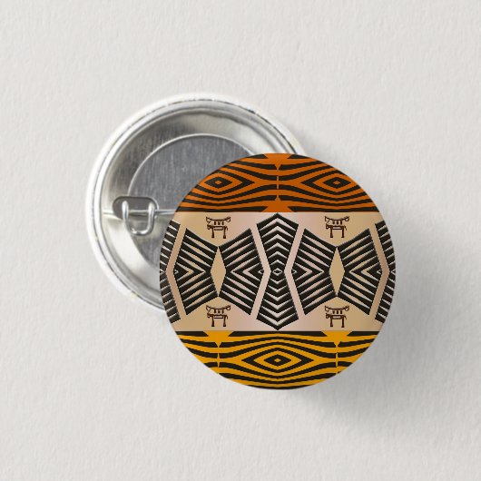 ethnisches afrikanisches Stammes- Muster Button (Vorne & Hinten)