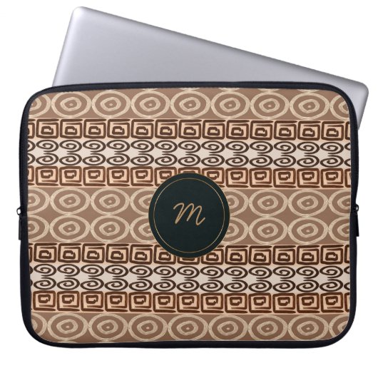 Ethnisches afrikanisches von Hand gezeichnetes Laptopschutzhülle (Vorderseite)