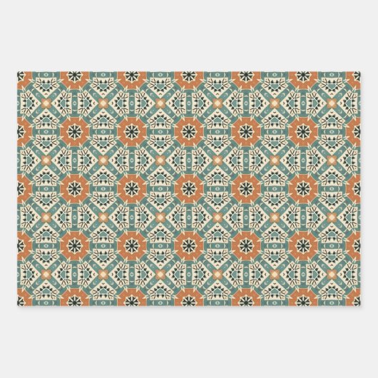 Ethnisches amerikanisches Boho Art Pattern Set 1 Geschenkpapier Set (Vorderseite 3)