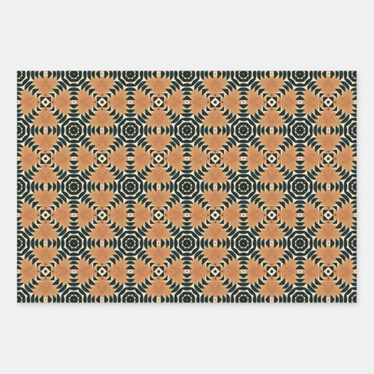 Ethnisches amerikanisches Boho Art Pattern Set 1 Geschenkpapier Set (Vorderseite)