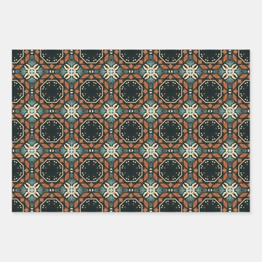 Ethnisches amerikanisches Boho Art Pattern Set 2 Geschenkpapier Set (Vorderseite 3)