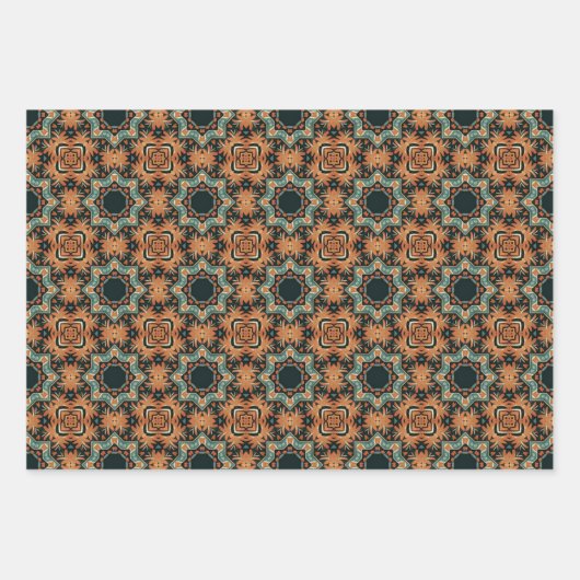 Ethnisches amerikanisches Boho Art Pattern Set 3 Geschenkpapier Set (Vorderseite 3)