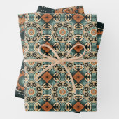 Ethnisches amerikanisches Boho Art Pattern Set 3 Geschenkpapier Set (Beispiel)