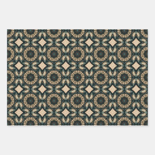 Ethnisches amerikanisches Boho Art Pattern Set 5 Geschenkpapier Set (Vorderseite 3)