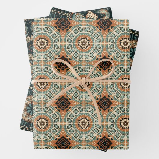 Ethnisches amerikanisches Boho Art Pattern Set 5 Geschenkpapier Set (Beispiel)