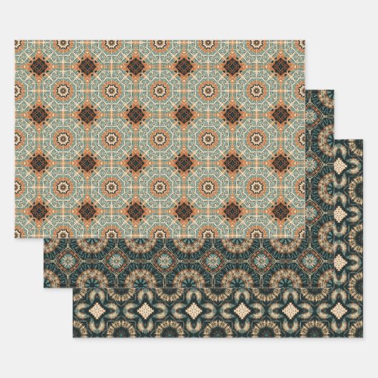 Ethnisches amerikanisches Boho Art Pattern Set 5 Geschenkpapier Set (Set)