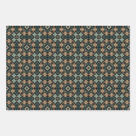 Ethnisches amerikanisches Boho Art Pattern Set 6 Geschenkpapier Set (Vorderseite 3)