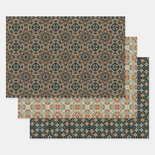 Ethnisches amerikanisches Boho Art Pattern Set 6 Geschenkpapier Set (Set)