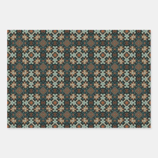 Ethnisches amerikanisches Boho Art Pattern Set 7 Geschenkpapier Set (Vorderseite 3)