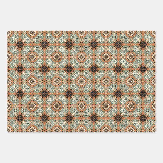 Ethnisches amerikanisches Boho Art Pattern Set 7 Geschenkpapier Set (Vorderseite 2)