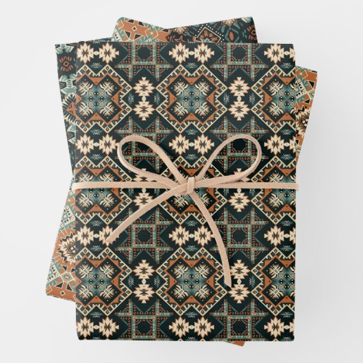 Ethnisches amerikanisches Boho Art Pattern Set 7 Geschenkpapier Set (Beispiel)