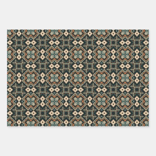 Ethnisches amerikanisches Boho Art Pattern Set 7 Geschenkpapier Set (Vorderseite)