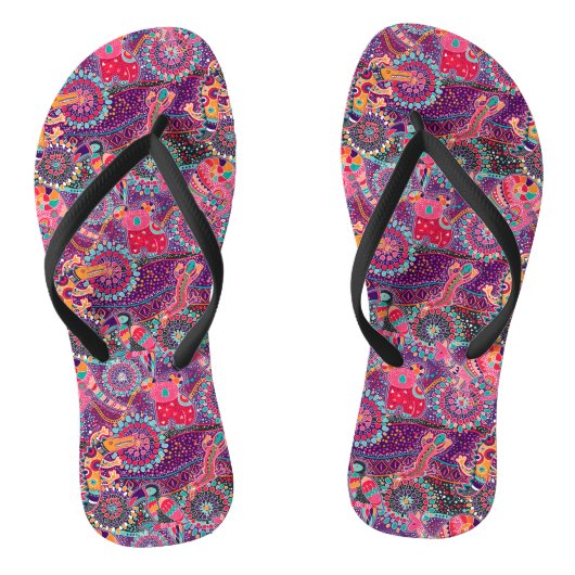 Ethnisches Art-Tier-Muster Badesandalen (Fußbett)