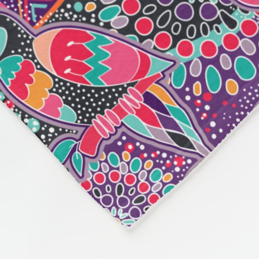 Ethnisches Art-Tier-Muster Fleecedecke (Ecke)