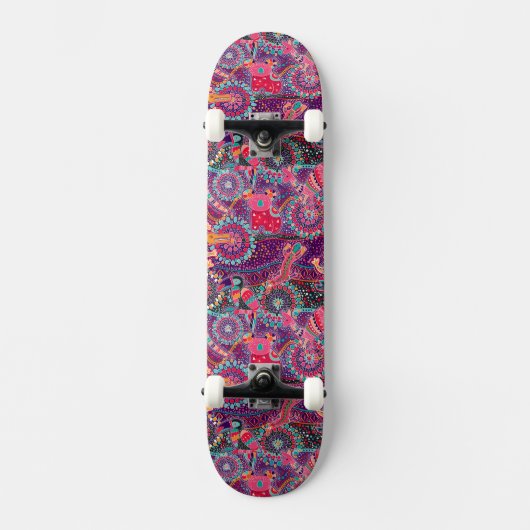 Ethnisches Art-Tier-Muster Skateboard (Vorderseite)