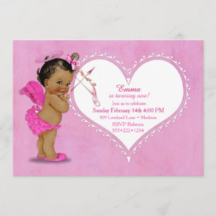 Ethnisches Baby Mädchen Cupid Engel Flügel Halo Ho Einladung