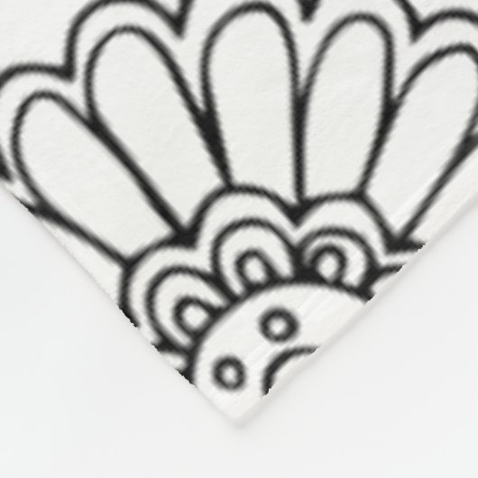 Ethnisches Blumengekritzel Fleecedecke (Ecke)