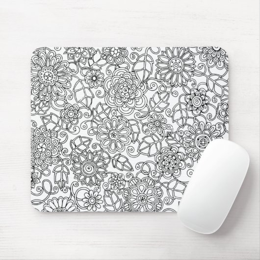 Ethnisches Blumengekritzel Mousepad (Mit Mouse)
