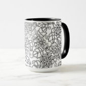 Ethnisches Blumengekritzel Tasse (VorderseiteRechts)