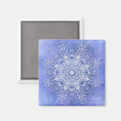 Ethnisches Blumenmandala. Magnet (Vorderseite/Rückseite)