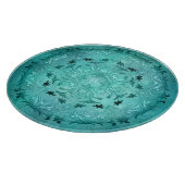 Ethnisches Blumenmandala. Monogramm Schneidebrett (Ecke)
