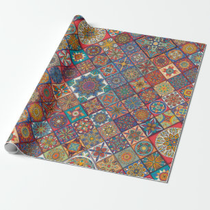 Ethnisches BlumenMandala Packpapier