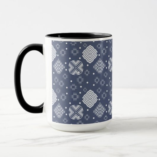 ethnisches boho Art-Blaumuster Tasse (Links)