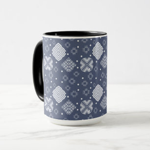 ethnisches boho Art-Blaumuster Tasse