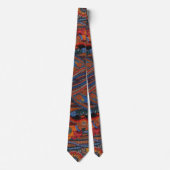 Ethnisches Boho Farbpattern Rot Blau & Gold Krawatte (Vorderseite)