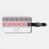 Ethnisches boho geometrisches Muster. Monogramm Gepäckanhänger (Rückseite horizontal)