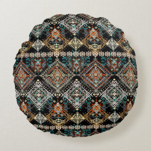 Ethnisches boho nahtloses Muster. Ethno-Ornament T Rundes Kissen