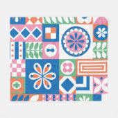 Ethnisches boho nahtloses Muster. Tribal Art Print Fleecedecke (Vorderseite (Horizontal))