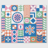Ethnisches boho nahtloses Muster. Tribal Art Print Geschenkpapier (Flach)