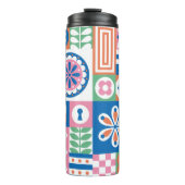 Ethnisches boho nahtloses Muster. Tribal Art Print Thermosbecher (Vorderseite)