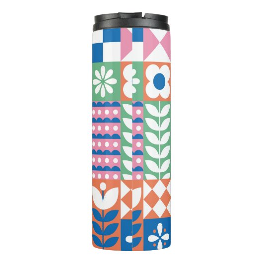 Ethnisches boho nahtloses Muster. Tribal Art Print Thermosbecher (Rückseite)