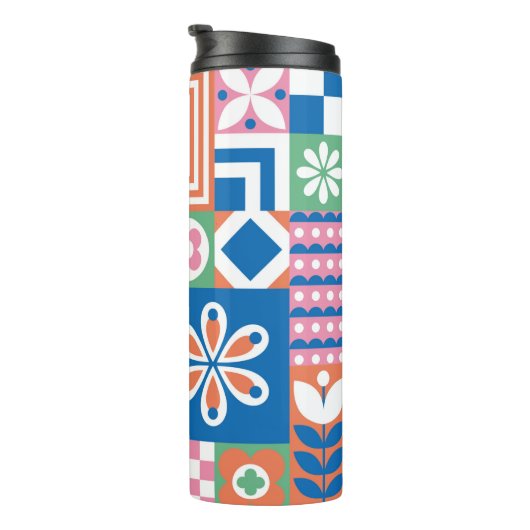 Ethnisches boho nahtloses Muster. Tribal Art Print Thermosbecher (Nach rechts gedreht)