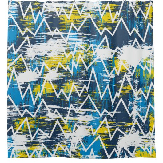 Ethnisches boho nahtloses Muster. Zigzag-Muster. S Duschvorhang (Vorderseite)