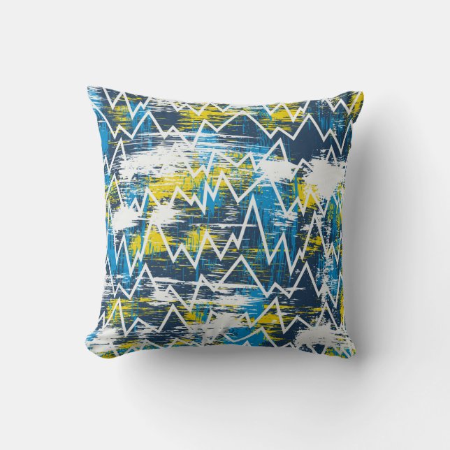 Ethnisches boho nahtloses Muster. Zigzag-Muster. S Kissen (Vorderseite)