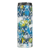 Ethnisches boho nahtloses Muster. Zigzag-Muster. S Thermosbecher (Rückseite)