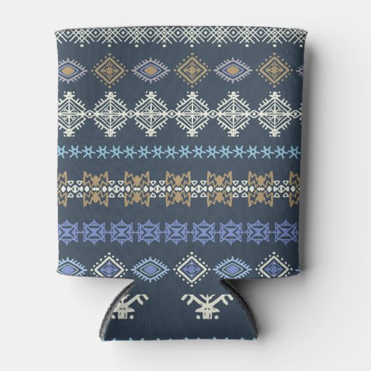 Ethnisches Boho: Stammeskunst nahtlos. Dosenkühler (Vorderseite)