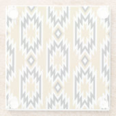 Ethnisches Boho: Vintages geometrisches Muster. Glasuntersetzer (Rückseite)