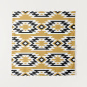 Ethnisches Boho: Vintages geometrisches Muster. Wandteppich (Vorderseite (Horizontal))